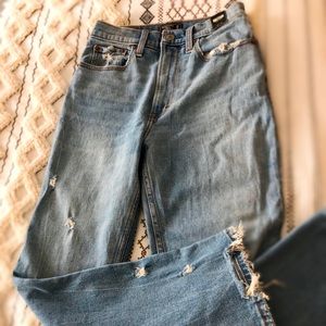 Abercrombie & Fitch ultra high rise mom jeans.
